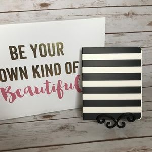 Kate Spade Black Stripe Spiral Notebook